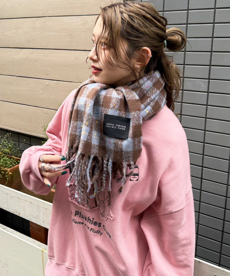 カラーネップチェックマフラー 詳細画像 ブルー 8