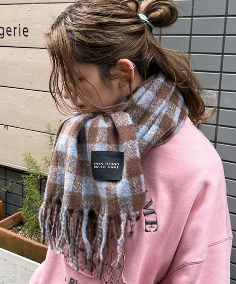 カラーネップチェックマフラー 詳細画像 ブルー 9