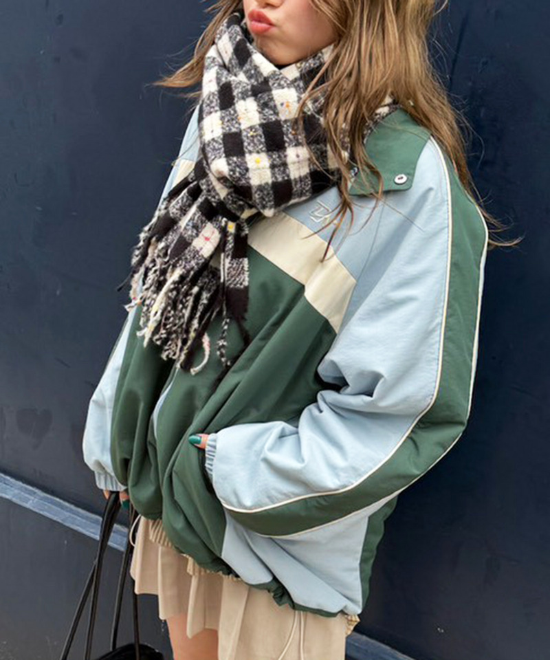 カラーネップチェックマフラー 詳細画像 ブラック 4