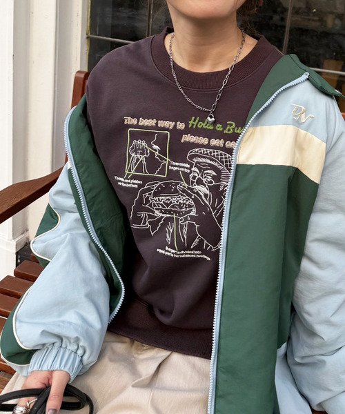 grandpa burger刺しゅうプルオーバー 詳細画像