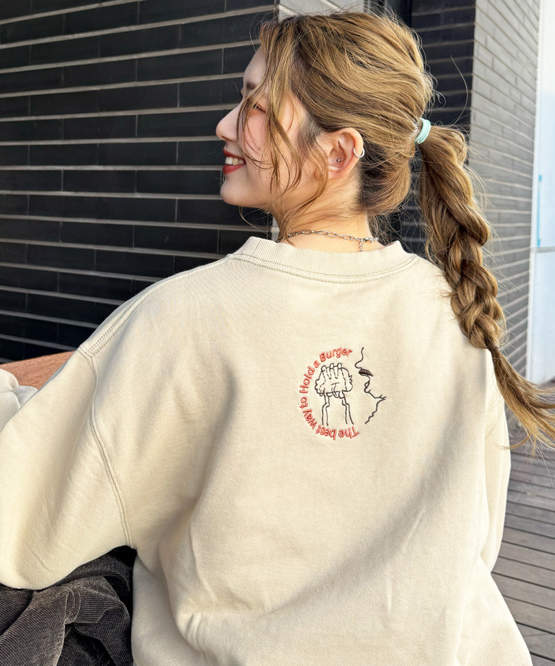 grandpa burger刺しゅうプルオーバー 詳細画像 ベージュ 10
