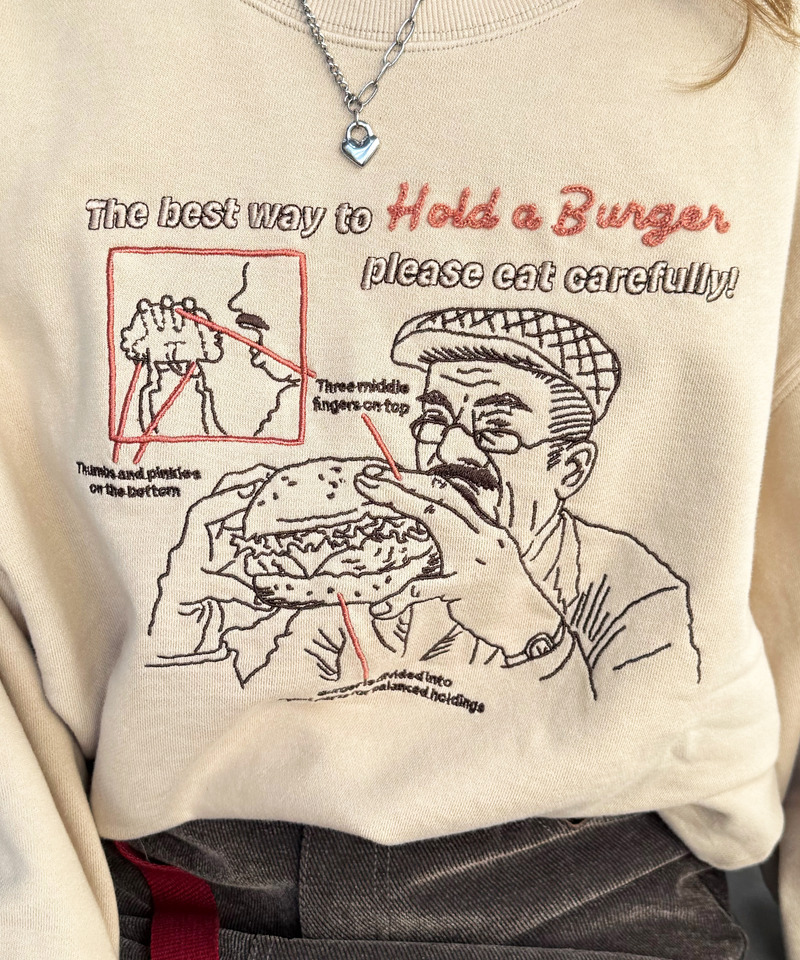 grandpa burger刺しゅうプルオーバー 詳細画像 ベージュ 6