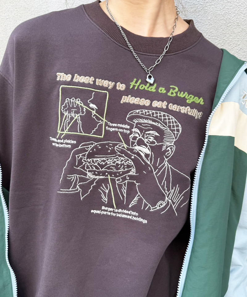 grandpa burger刺しゅうプルオーバー 詳細画像 ブラック系 7