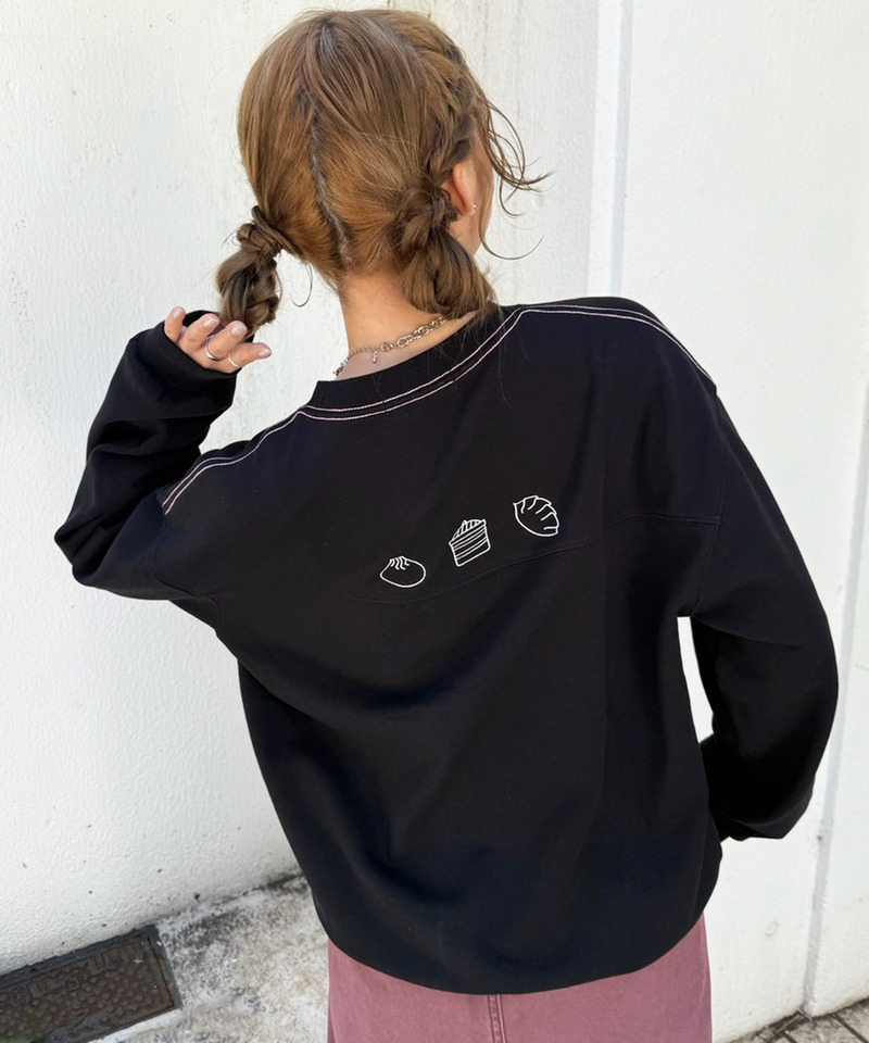 蒸しガール刺しゅうプルオーバー 詳細画像 ブラック 8