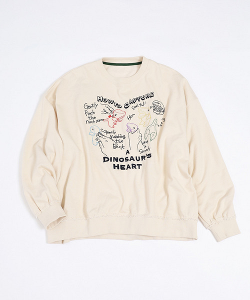 How to Capture a Dino. Heart 刺しゅうプルオーバー 詳細画像