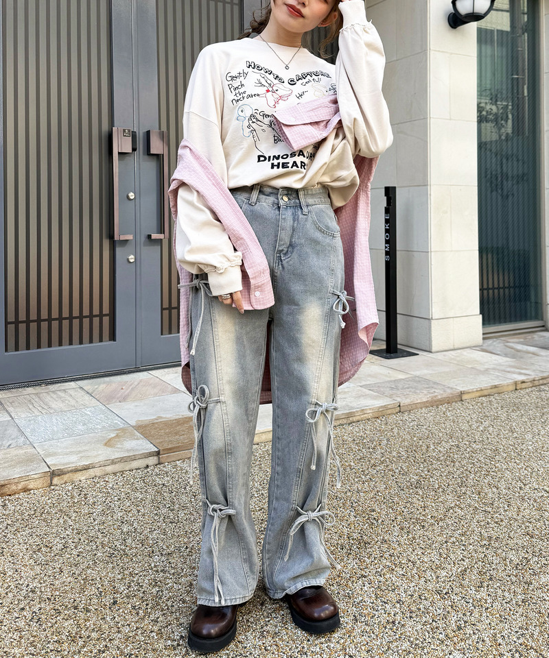 How to Capture a Dino. Heart 刺しゅうプルオーバー 詳細画像 オフホワイト 11