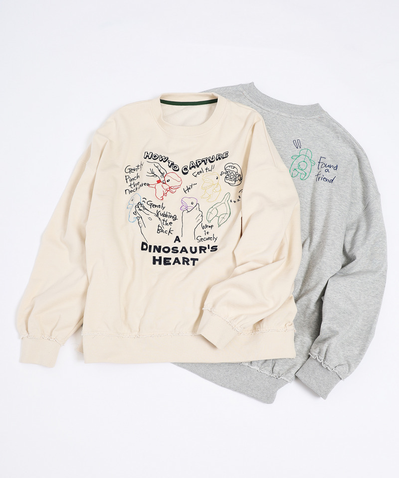 How to Capture a Dino. Heart 刺しゅうプルオーバー 詳細画像 オフホワイト 2