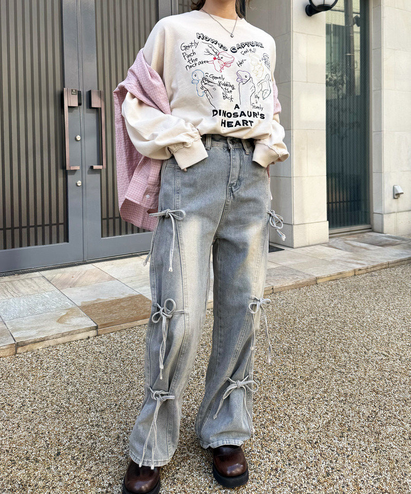 How to Capture a Dino. Heart 刺しゅうプルオーバー 詳細画像 オフホワイト 8