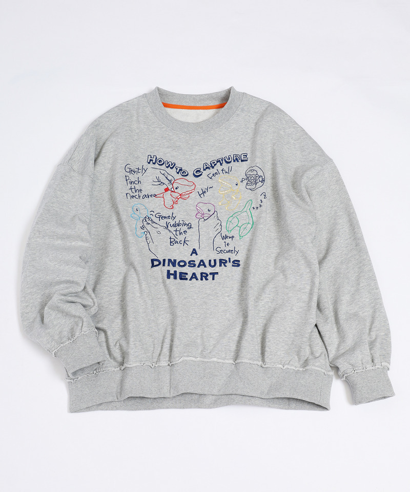 How to Capture a Dino. Heart 刺しゅうプルオーバー 詳細画像 グレー 9
