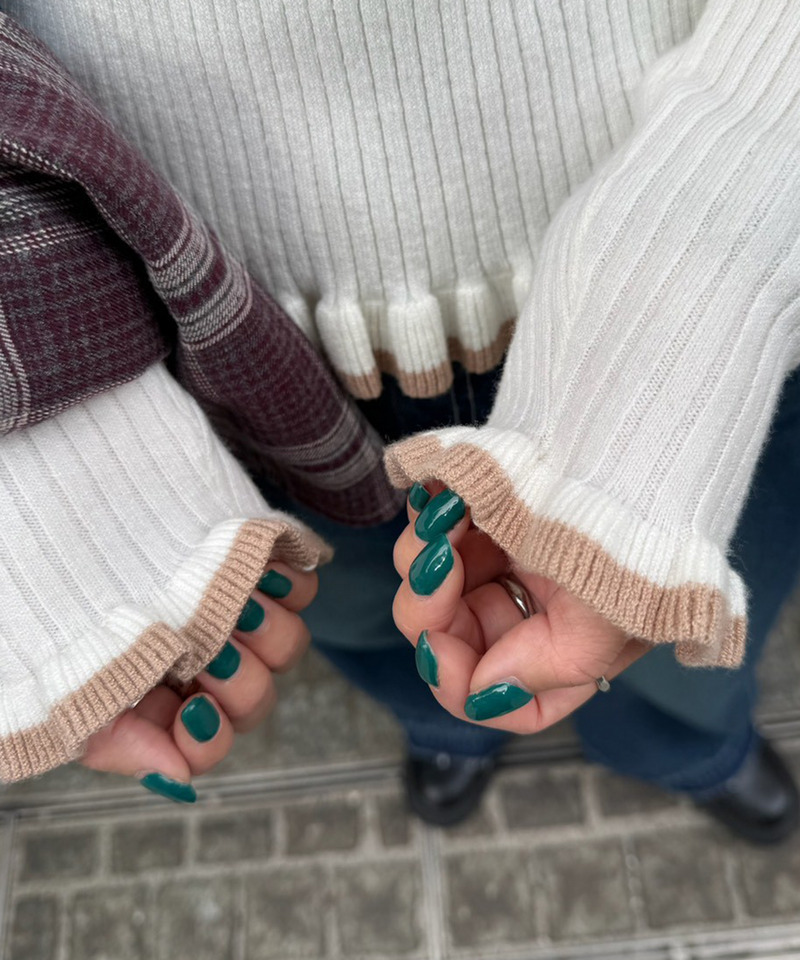 ラインハイネックフリルニット 詳細画像 オフホワイト 7