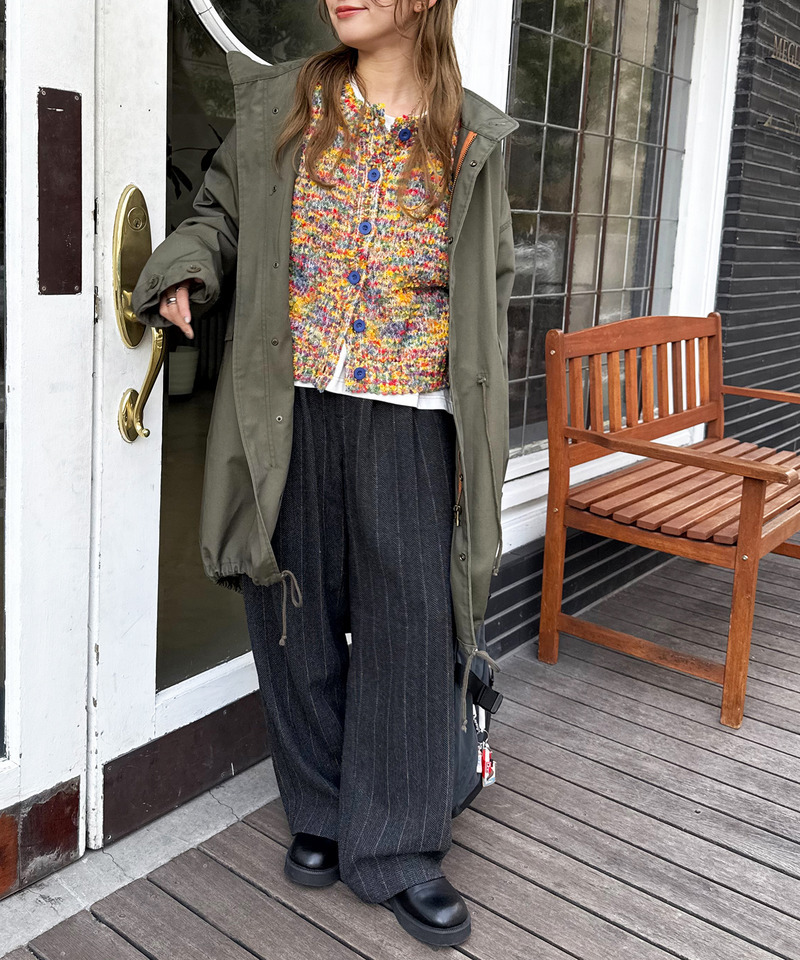 前後2WAYぽこぽこMIXヤーンニットカーデ 詳細画像 配色 7