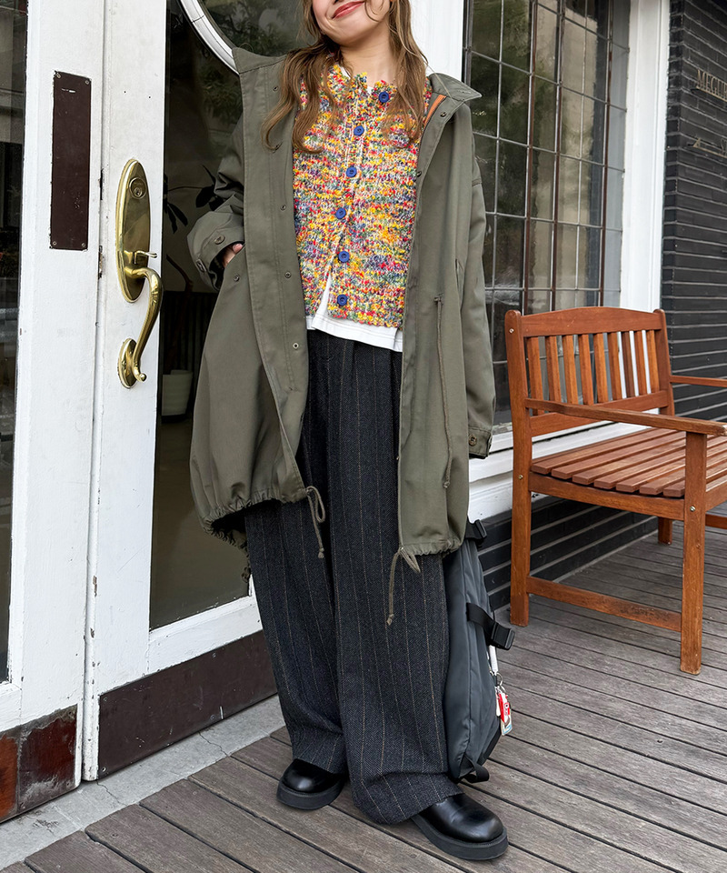 前後2WAYぽこぽこMIXヤーンニットカーデ 詳細画像 配色 8