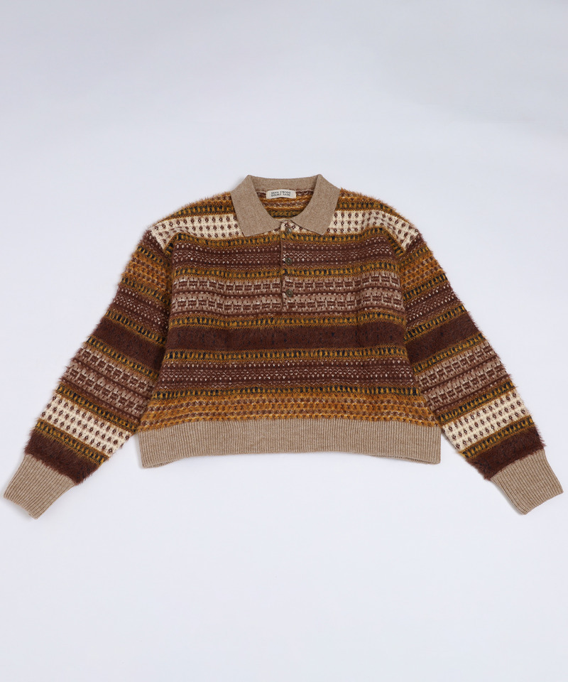 USEDジャガードニット 詳細画像 ブラウン系 4