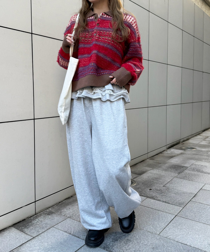 USEDジャガードニット 詳細画像 レッド系 8