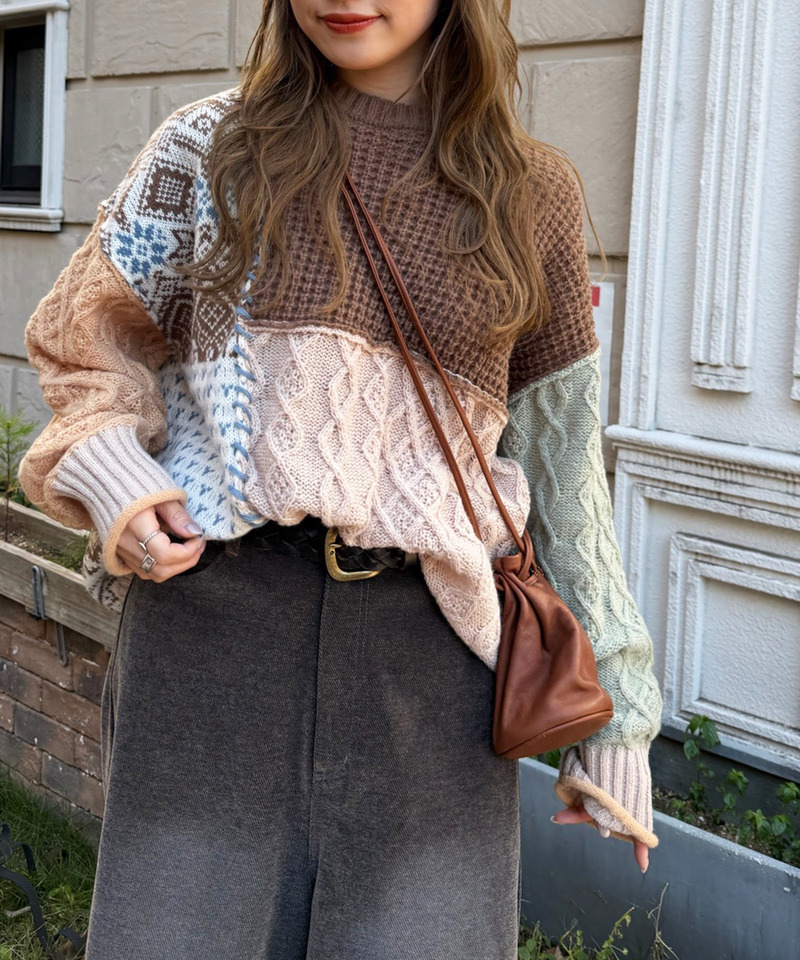 編地クレイジーニット 詳細画像 ブラウン 2