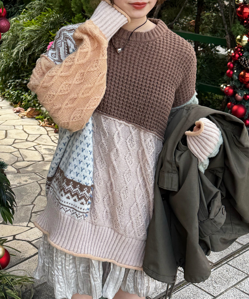 編地クレイジーニット 詳細画像 ブラウン 5