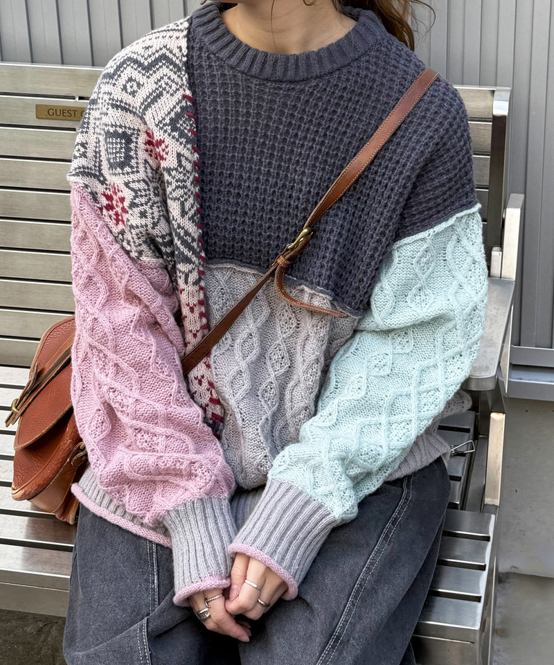 編地クレイジーニット 詳細画像 ネイビー 3