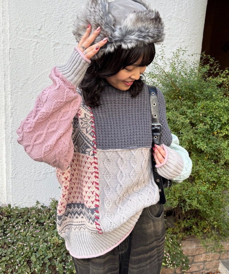 編地クレイジーニット 詳細画像 ネイビー 5