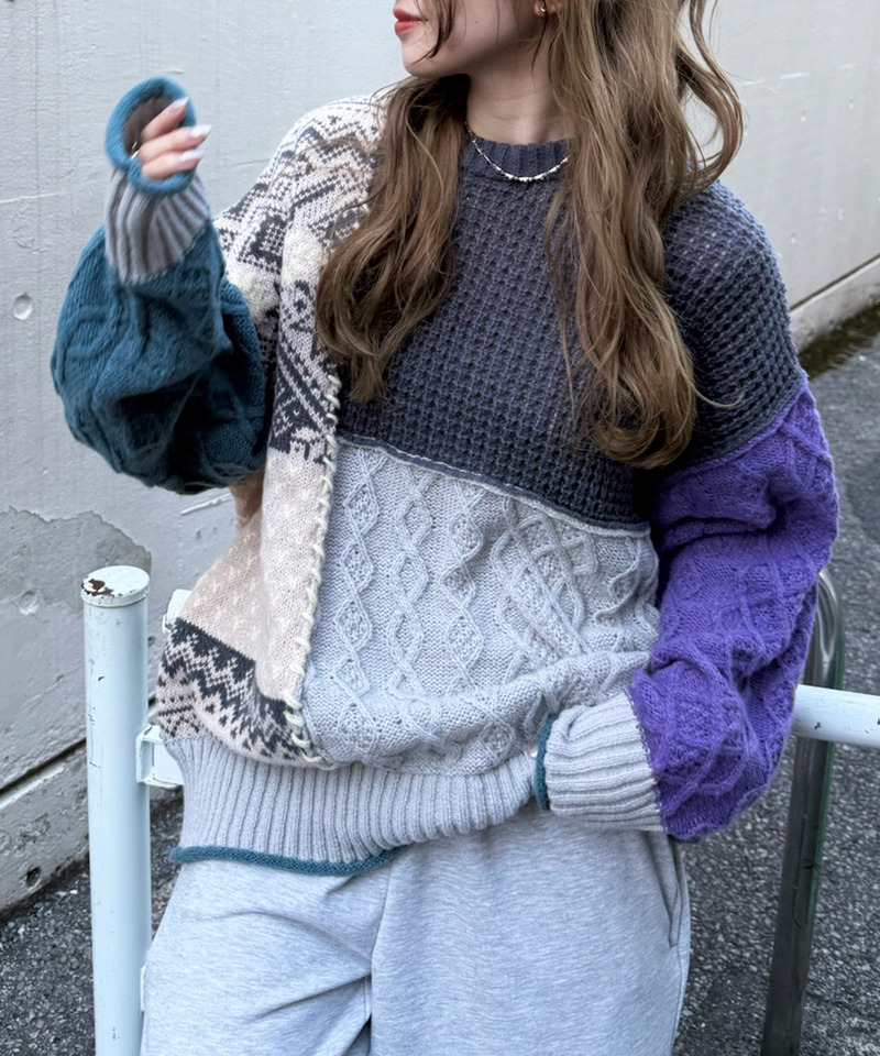 編地クレイジーニット 詳細画像 ブラック系 1