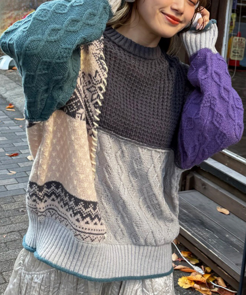 編地クレイジーニット 詳細画像 ブラック系 3