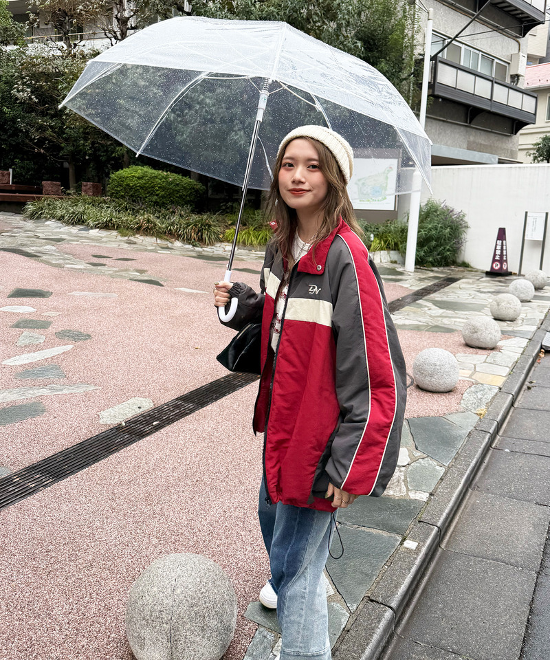 ワンポイント刺しゅう配色中綿ブルゾン 詳細画像 ブラック系 4