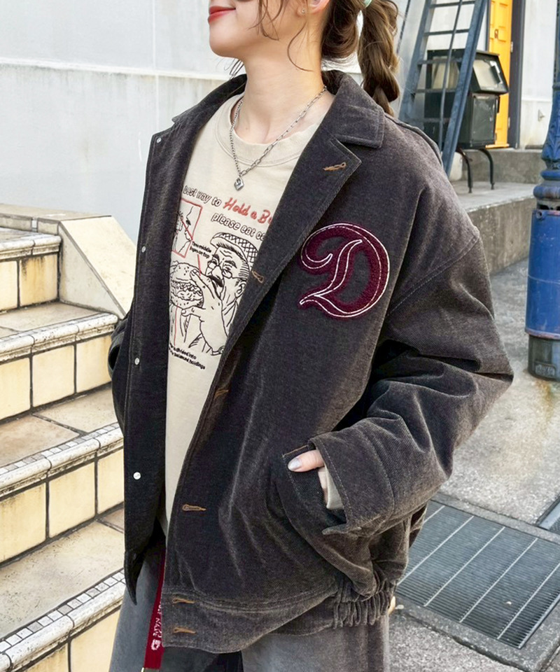 フロックツイル Dino CAFE BACK刺しゅうブルゾン 詳細画像 ブラウン 3