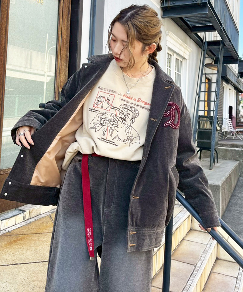 フロックツイル Dino CAFE BACK刺しゅうブルゾン 詳細画像 ブラウン 4