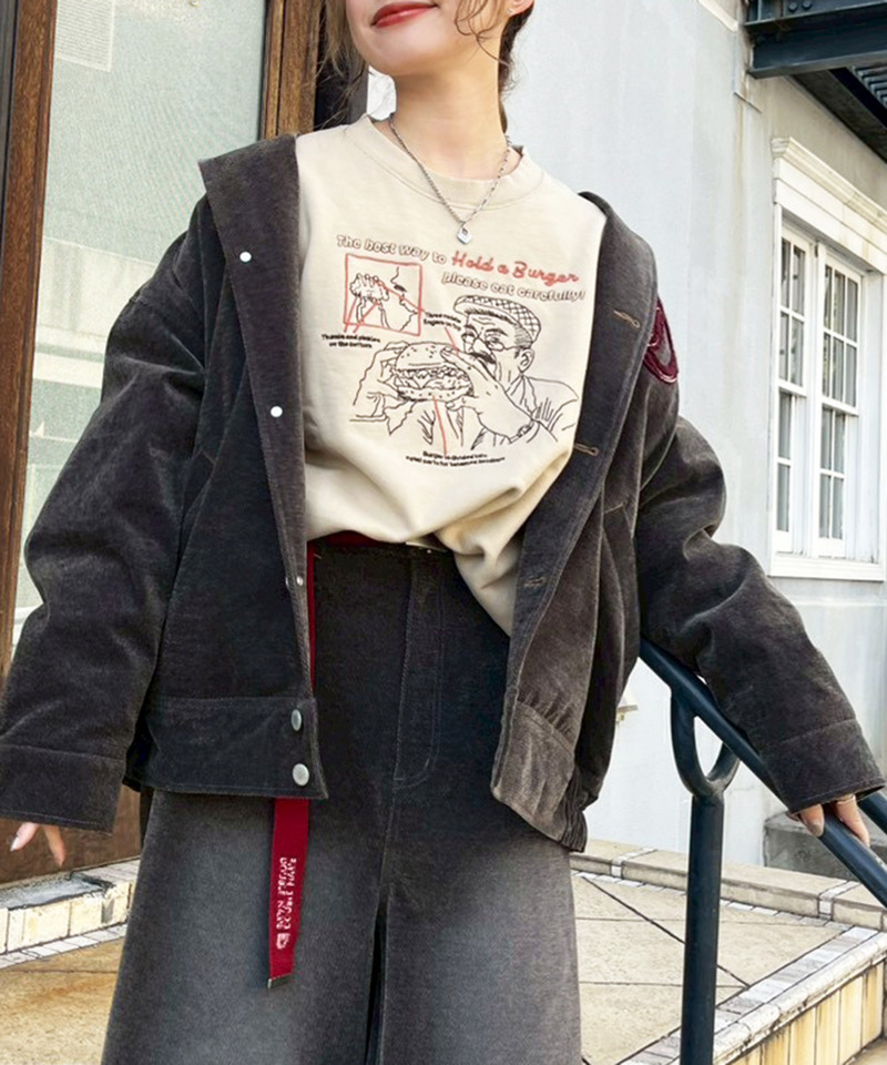 フロックツイル Dino CAFE BACK刺しゅうブルゾン 詳細画像 ブラウン 6