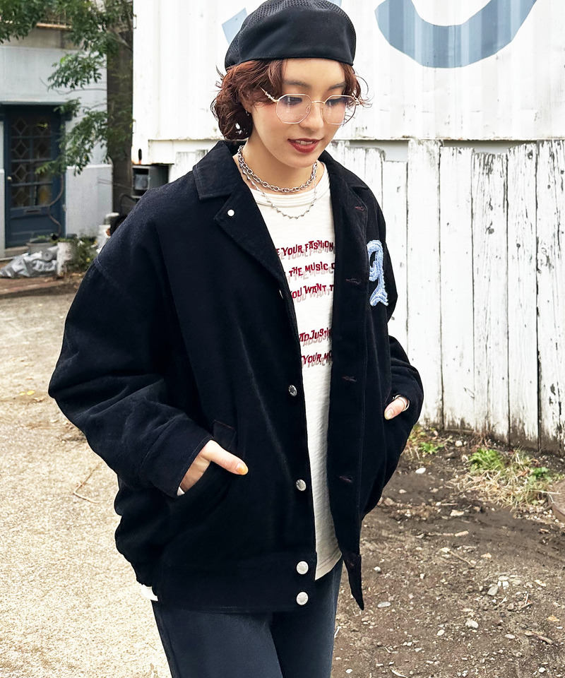 フロックツイル Dino CAFE BACK刺しゅうブルゾン 詳細画像 ネイビー 12