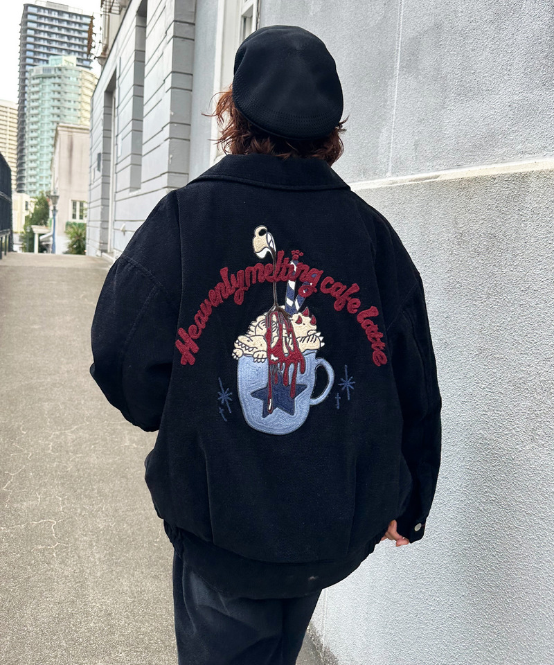 フロックツイル Dino CAFE BACK刺しゅうブルゾン 詳細画像 ネイビー 3