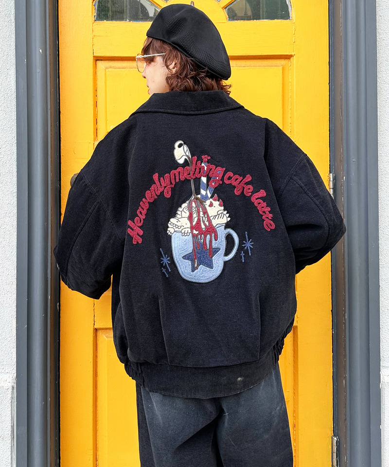 フロックツイル Dino CAFE BACK刺しゅうブルゾン 詳細画像 ネイビー 6
