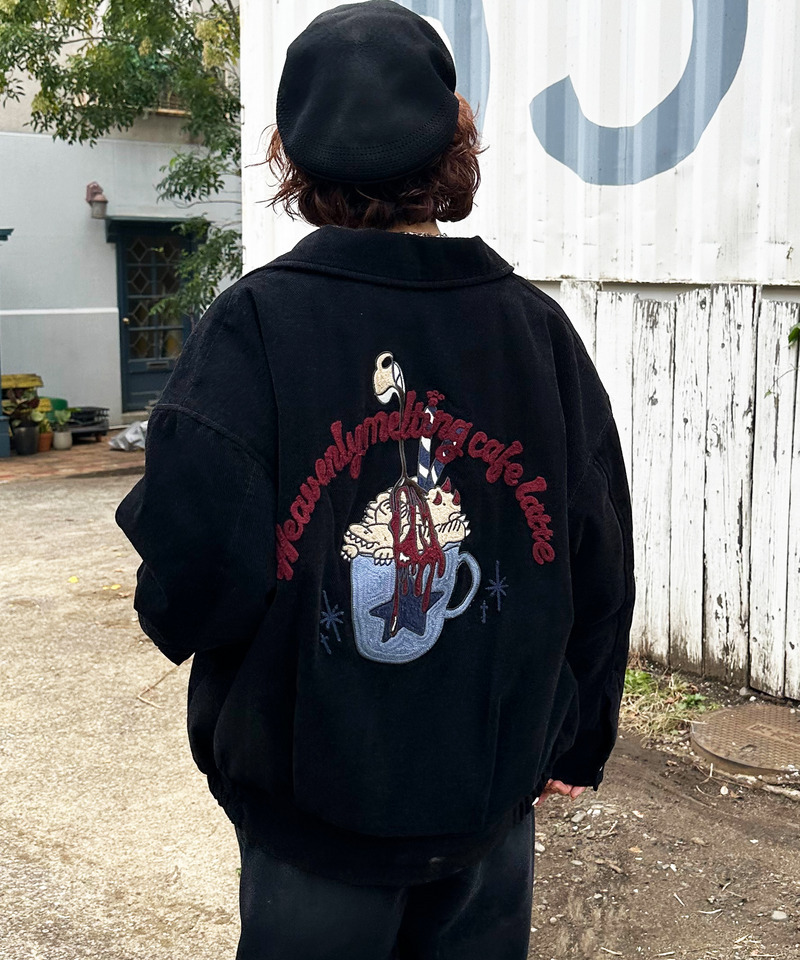 フロックツイル Dino CAFE BACK刺しゅうブルゾン 詳細画像 ネイビー 7