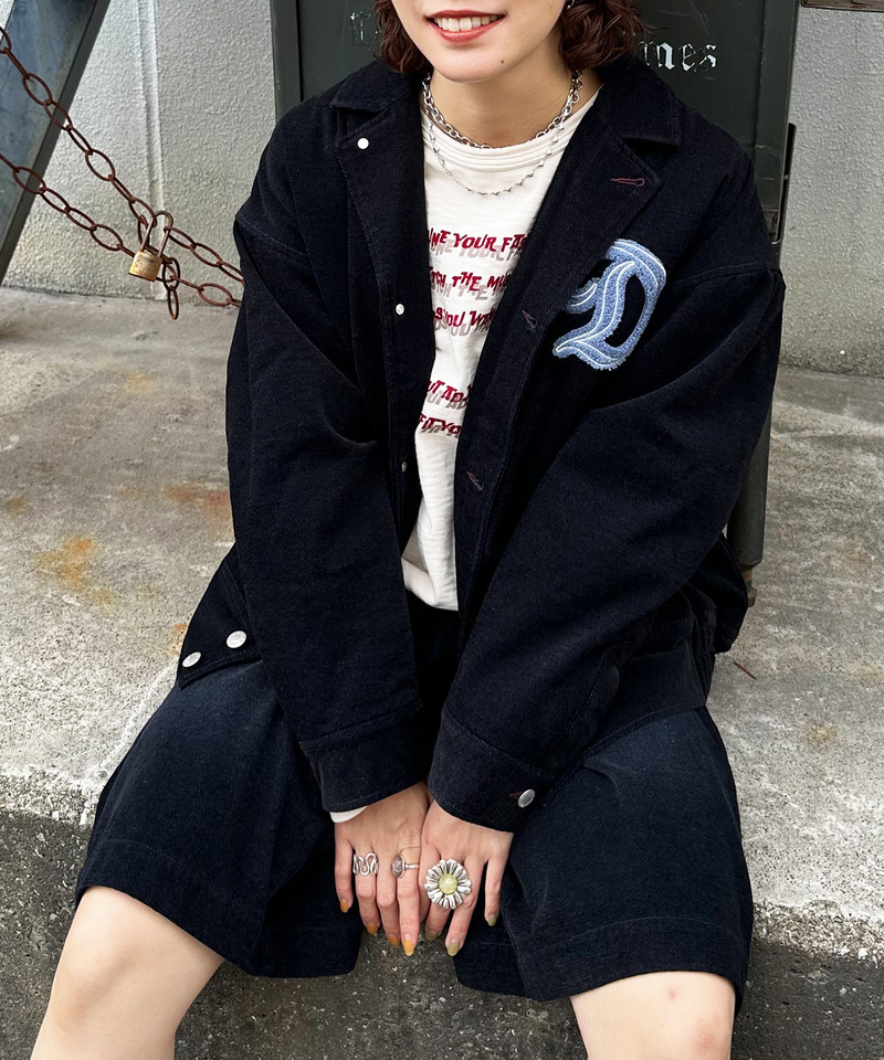 フロックツイル Dino CAFE BACK刺しゅうブルゾン 詳細画像 ネイビー 8