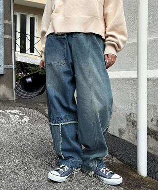 リビルドダブルデニムパンツ