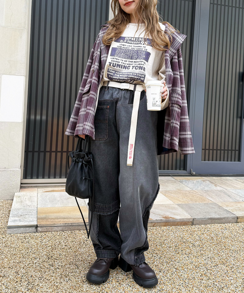 リビルドダブルデニムパンツ 詳細画像 ブラックデニム 5