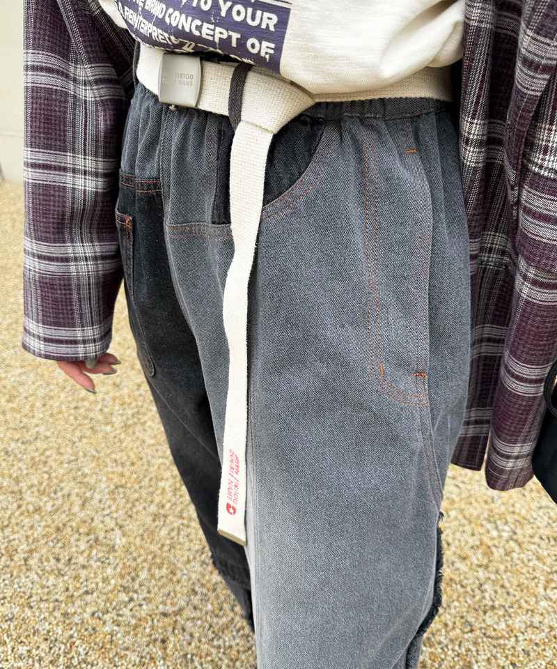 リビルドダブルデニムパンツ 詳細画像 ブラックデニム 7