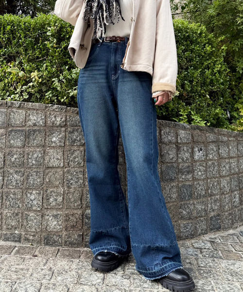 MIX DENIM フレアパンツ 詳細画像