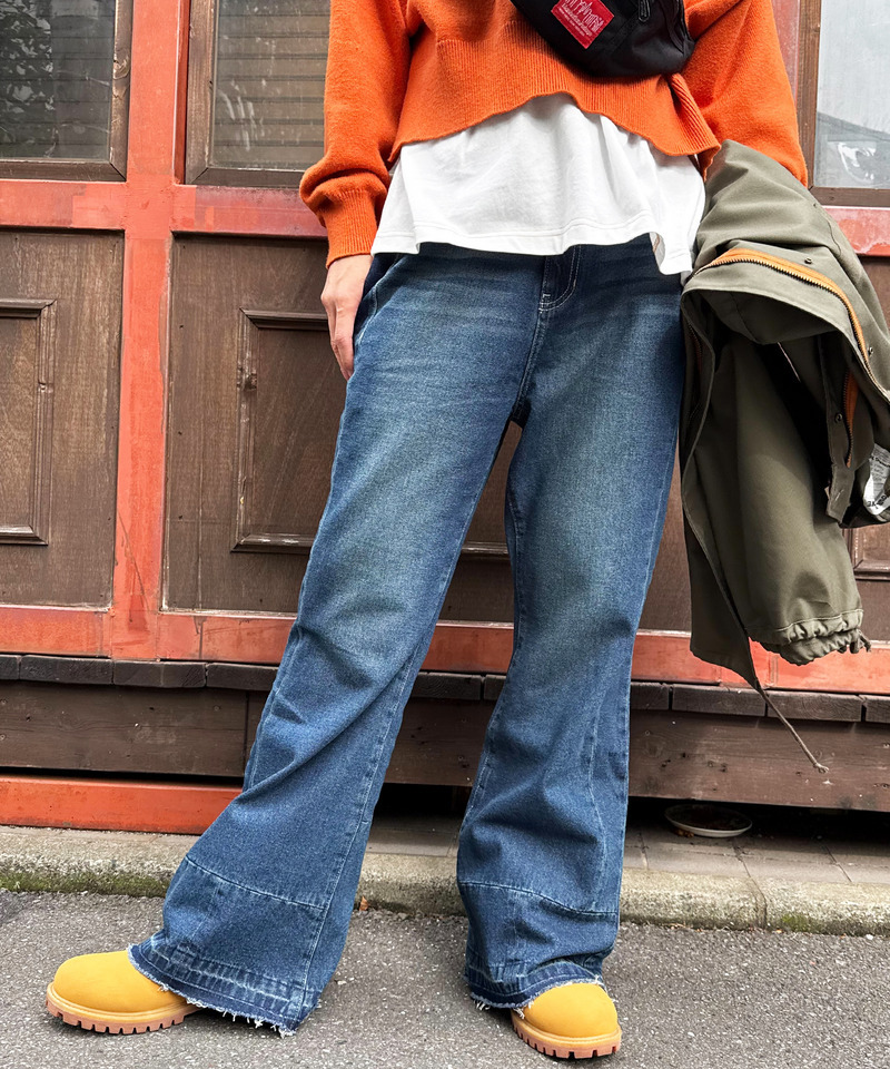 MIX DENIM フレアパンツ 詳細画像 デニムブルー 12