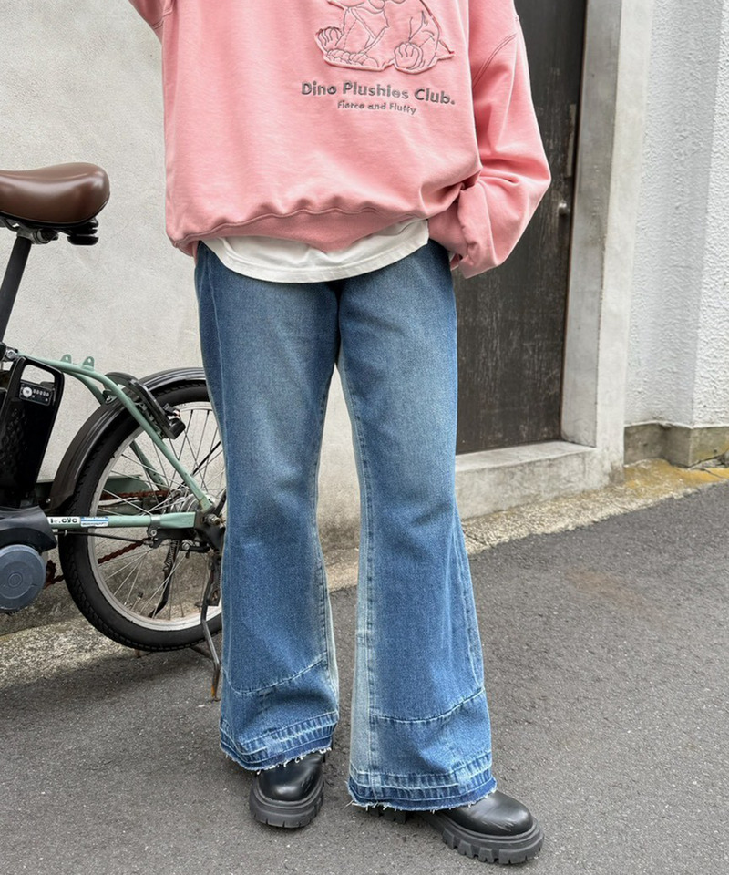 MIX DENIM フレアパンツ 詳細画像 デニムブルー 3