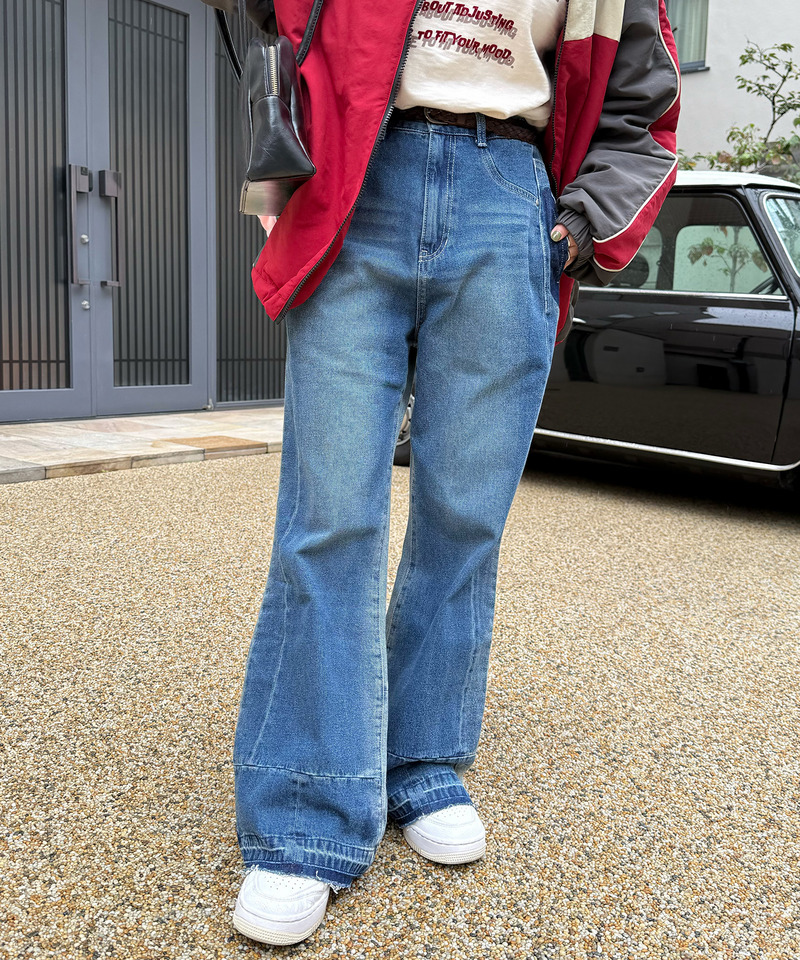 MIX DENIM フレアパンツ 詳細画像 デニムブルー 5