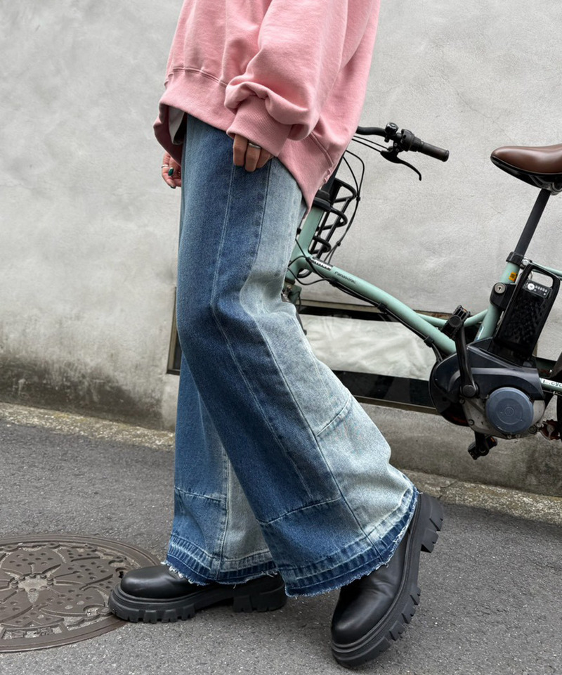 MIX DENIM フレアパンツ 詳細画像 デニムブルー 7