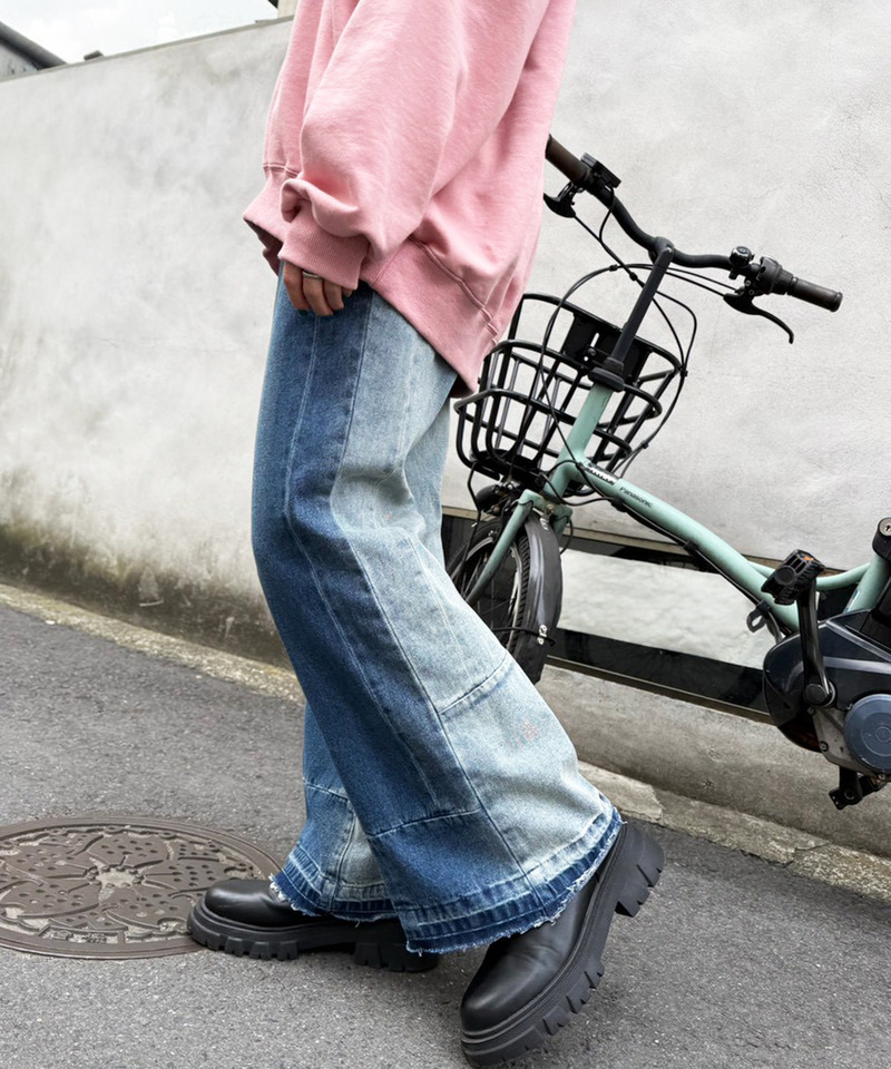 MIX DENIM フレアパンツ 詳細画像 デニムブルー 8