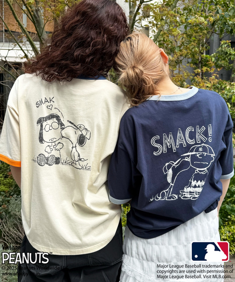 MLB&times;PEANUTSコラボ　SMACKリンガーTEE 詳細画像 ネイビー 1