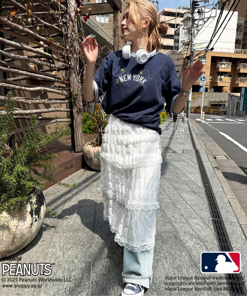 MLB&times;PEANUTSコラボ　SMACKリンガーTEE 詳細画像 ネイビー 6