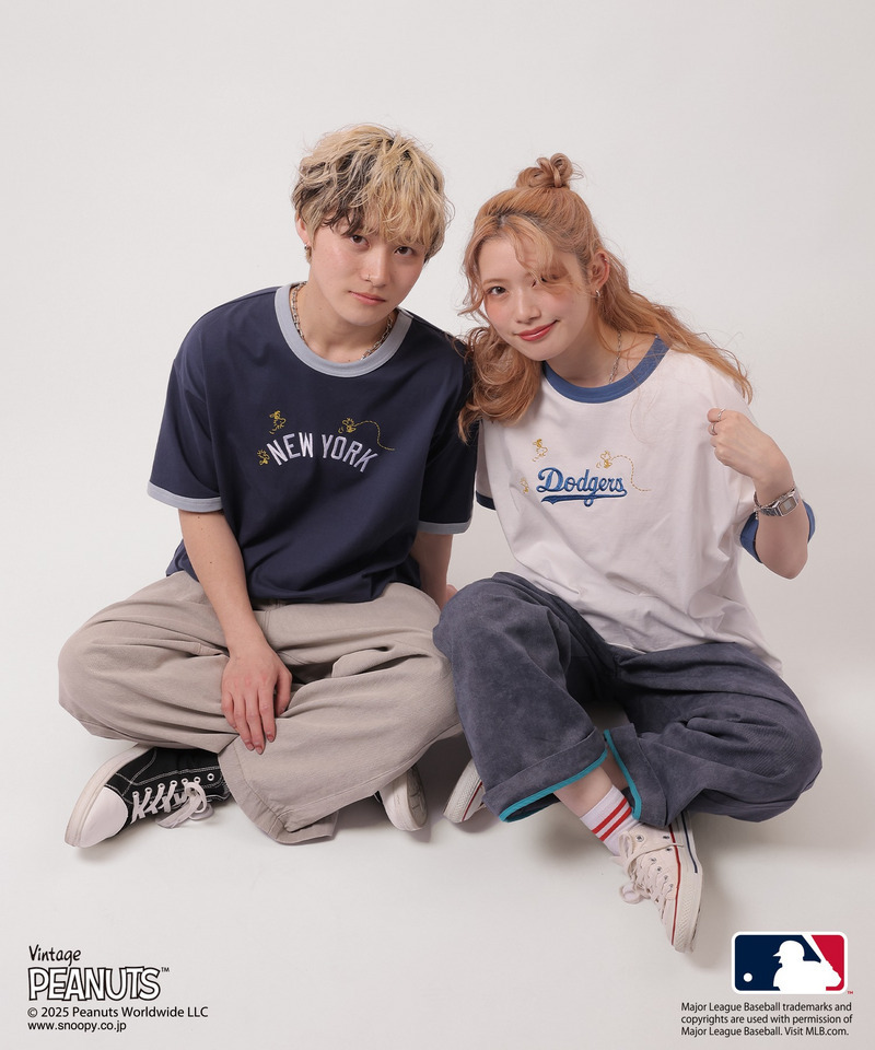 MLB&times;PEANUTSコラボ　SMACKリンガーTEE 詳細画像 ネイビー 7