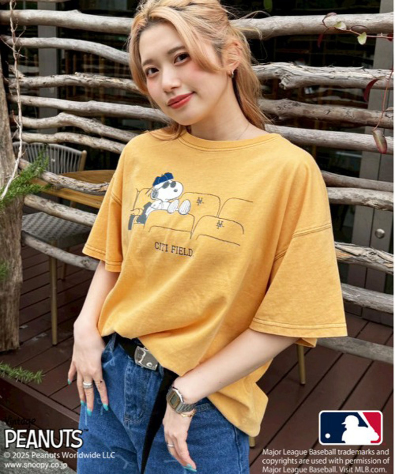 MLB&times;PEANUTSコラボ STADIUM BIG TEE 詳細画像 オレンジ 2