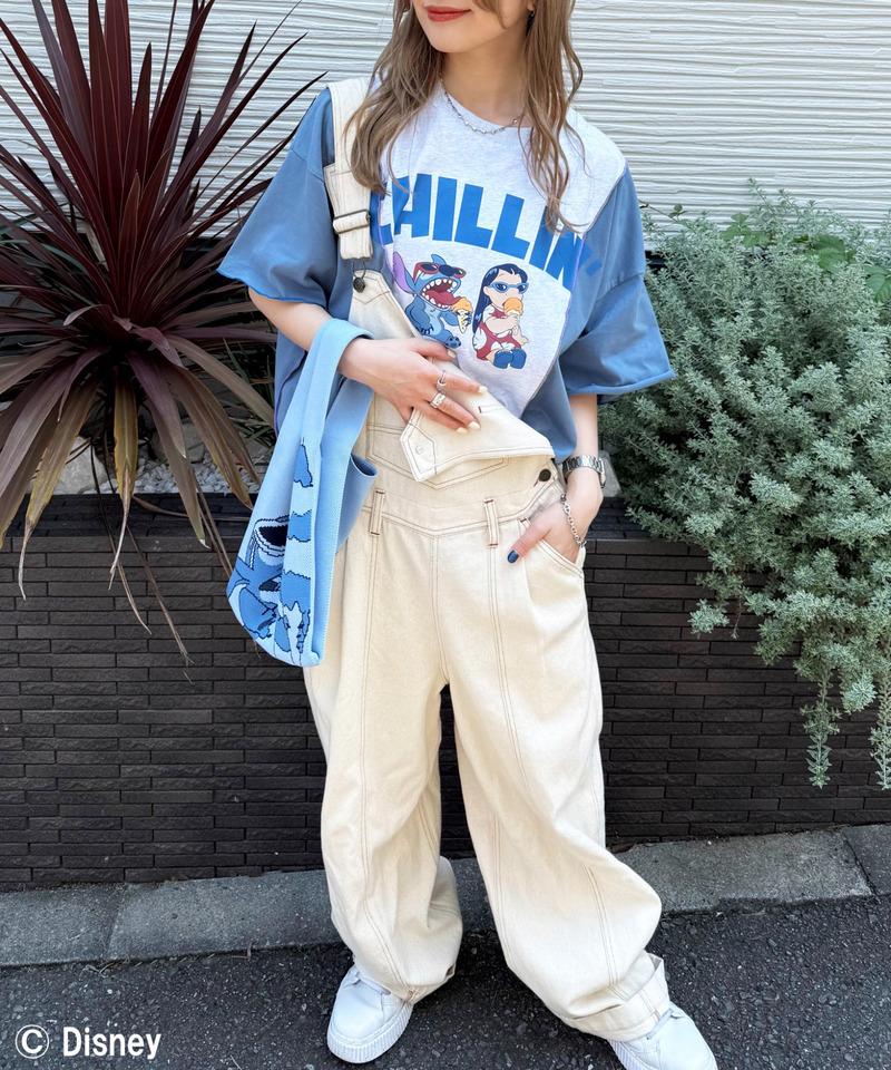 【Disney】リロ＆スティッチ リメイク風TEE 詳細画像 ブルー 2