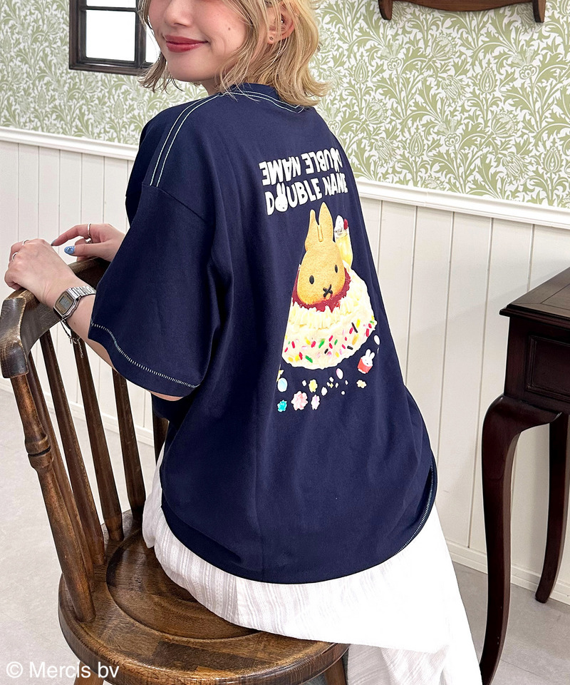 【miffy 70th】birthday cake BIG TEE 詳細画像 ネイビー 14