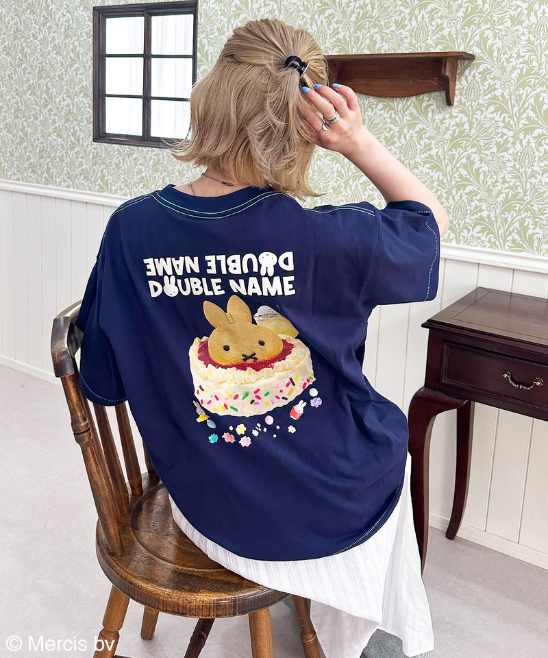 【miffy 70th】birthday cake BIG TEE 詳細画像 ネイビー 15