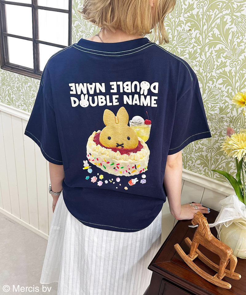 【miffy 70th】birthday cake BIG TEE 詳細画像 ネイビー 16